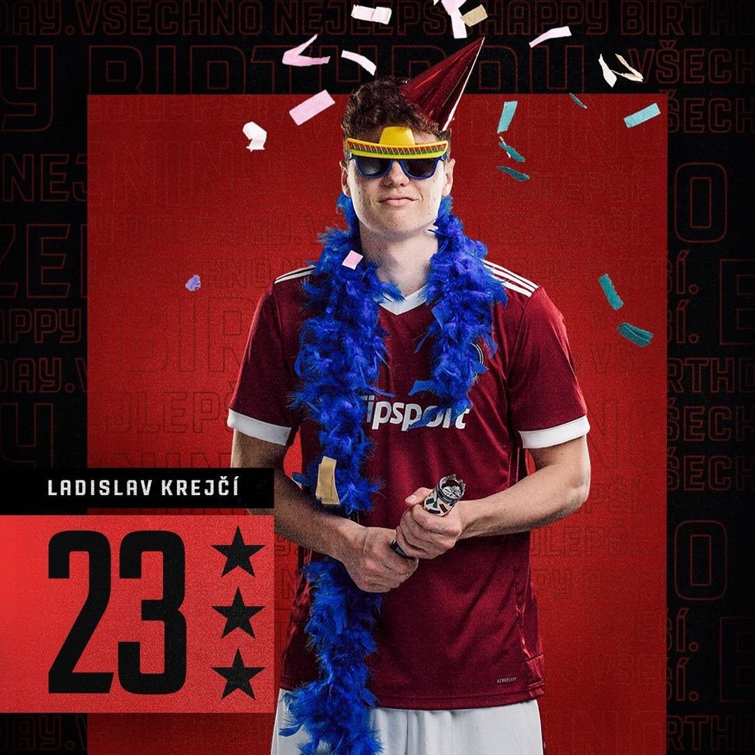 ? Všechno nejlepší, @lkrejci_! A dneska za tři body! ? #acsparta